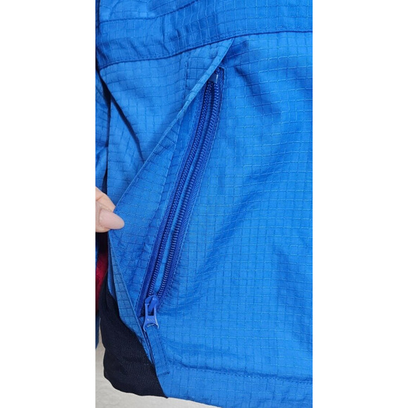 Vintage Lands End Mens Windbreaker Jacket Large Blue Hooded Full Zip Outdoors - Picture 5 of 13